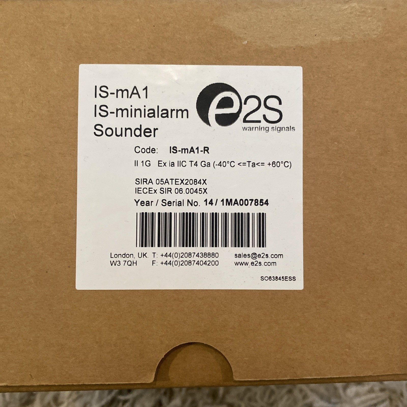 *NIB* E2S IS-mA1 IS-minialarm Sounder