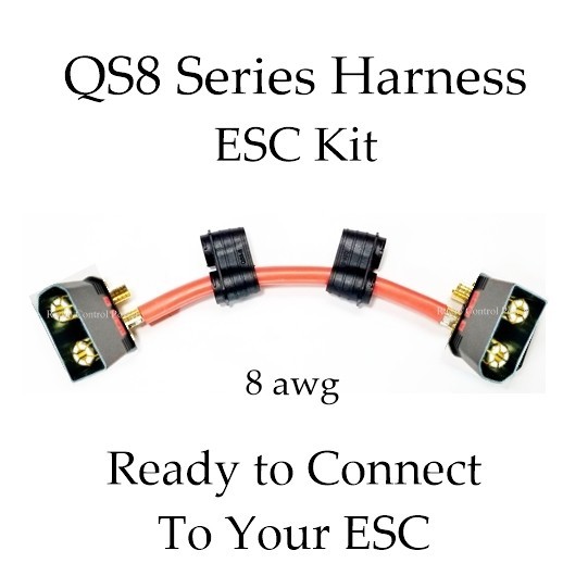 RCP-QS8 SERIES HARNESS 8 AWG READY TO CONNECT TO YOUR ESC (2 MALE QS8)