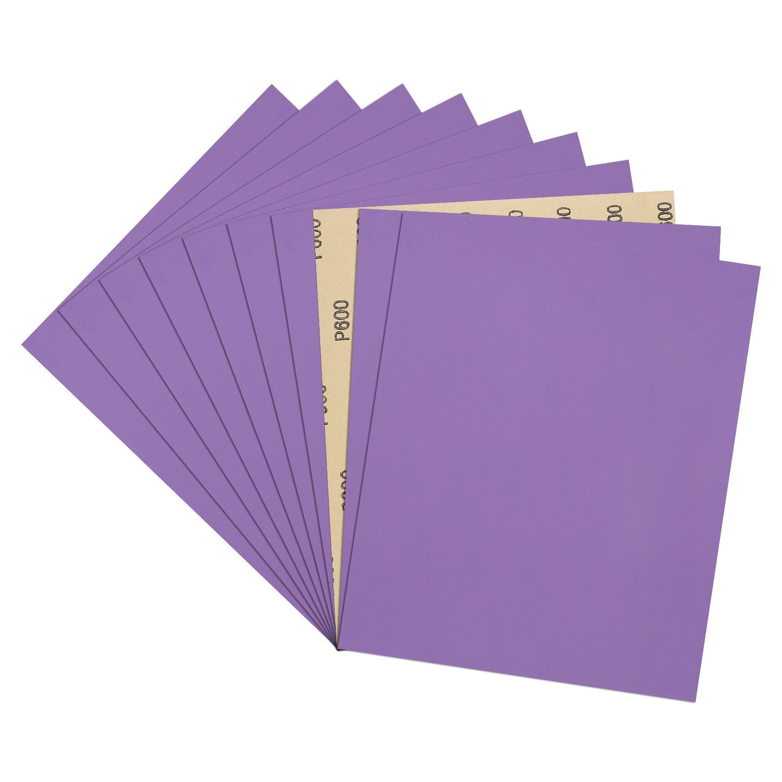 Sandpapers (9" x 11"/229mm x 279mm) 10 Sheet, 600 Grit Purple Sand Paper