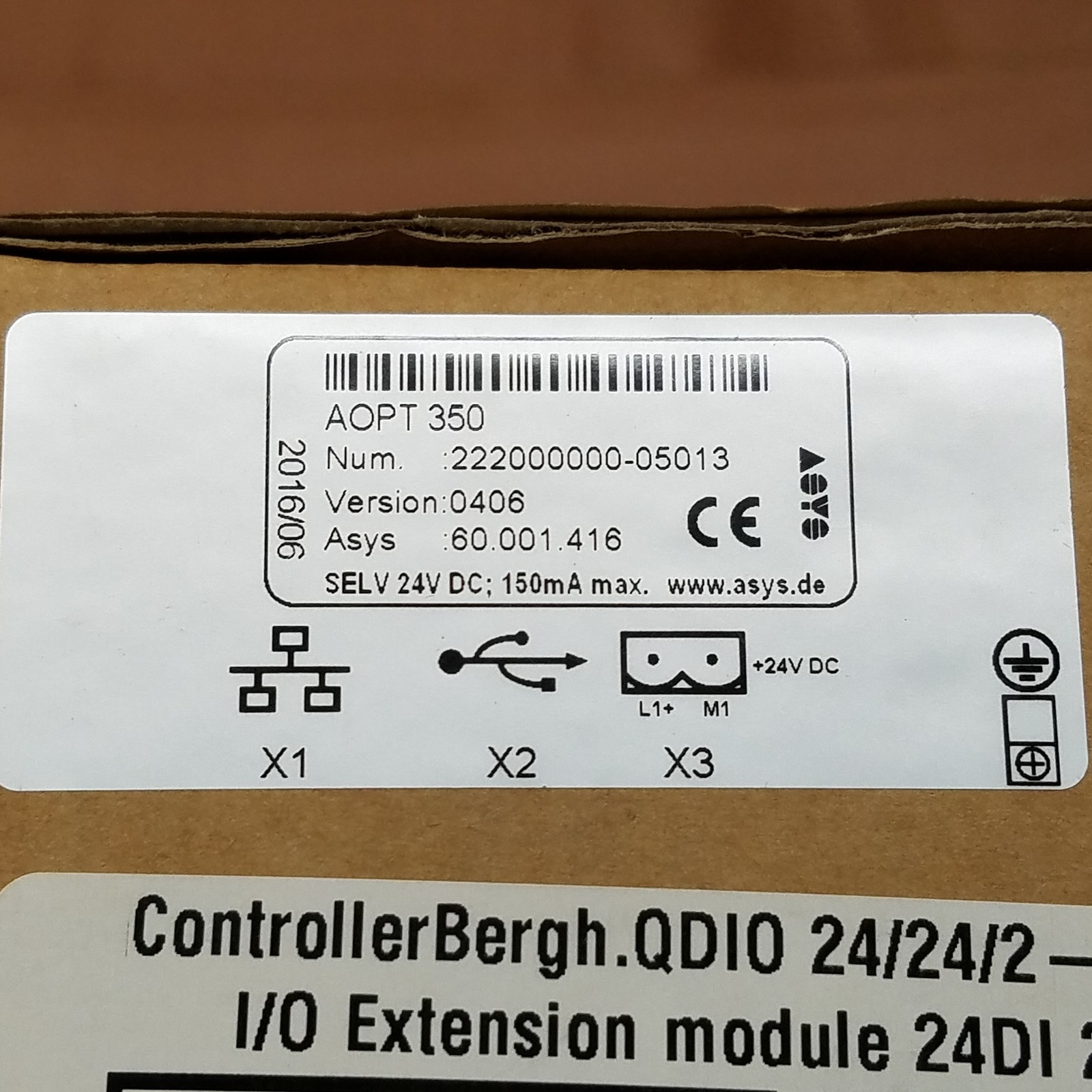 ASYS Group AOPT 350 Version 0406 HMI Operator Interface Panel, 24VDC, 150mA Max