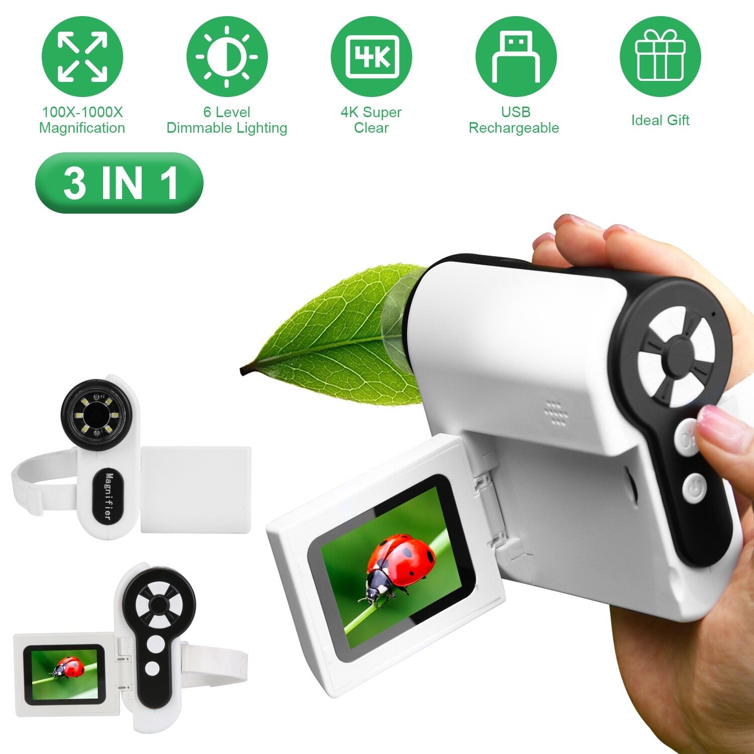 Portable Handheld Microscope DV Camera Pocket Telescope 100X-1000X Magnification