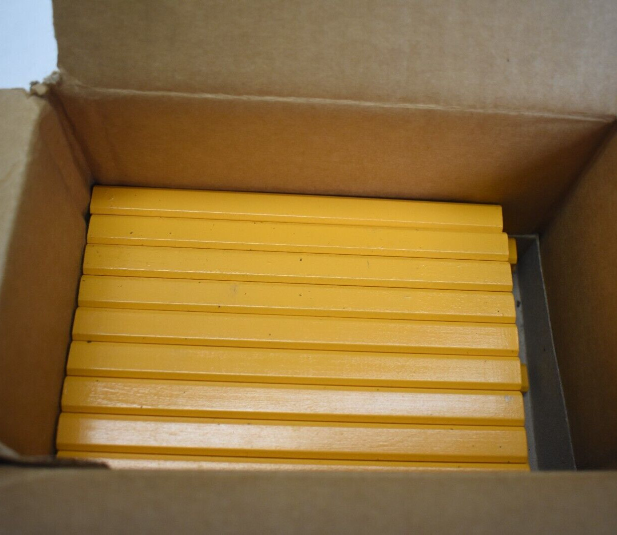 Carpenter Woodworking Pencils Lot of 72 #2 Black Lead 7" Long Yellow Octagonal