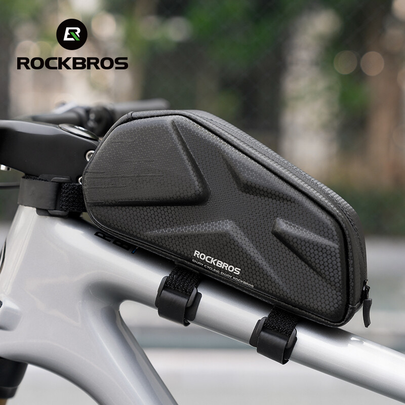ROCKBROS Bicycle Bag 1.4L EVA Hard Shell Top Tube Bag Tool Phone Frame Storage