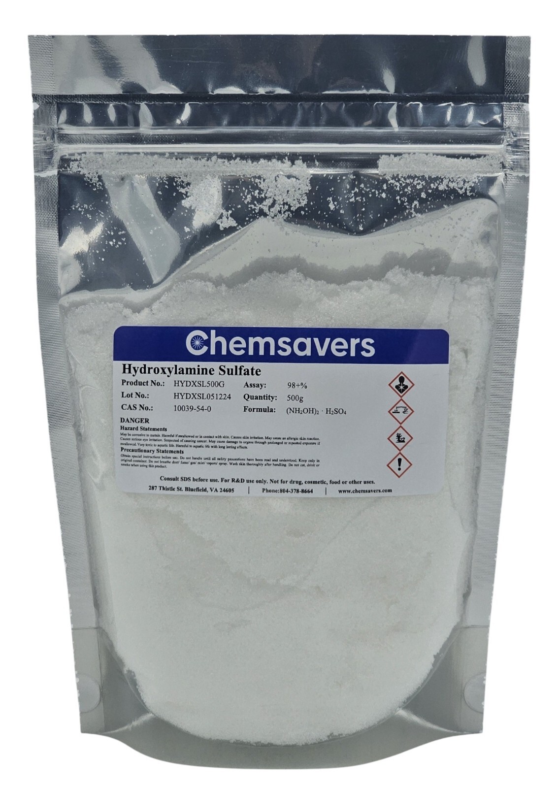 Hydroxylamine Sulfate, 98+%, 500g