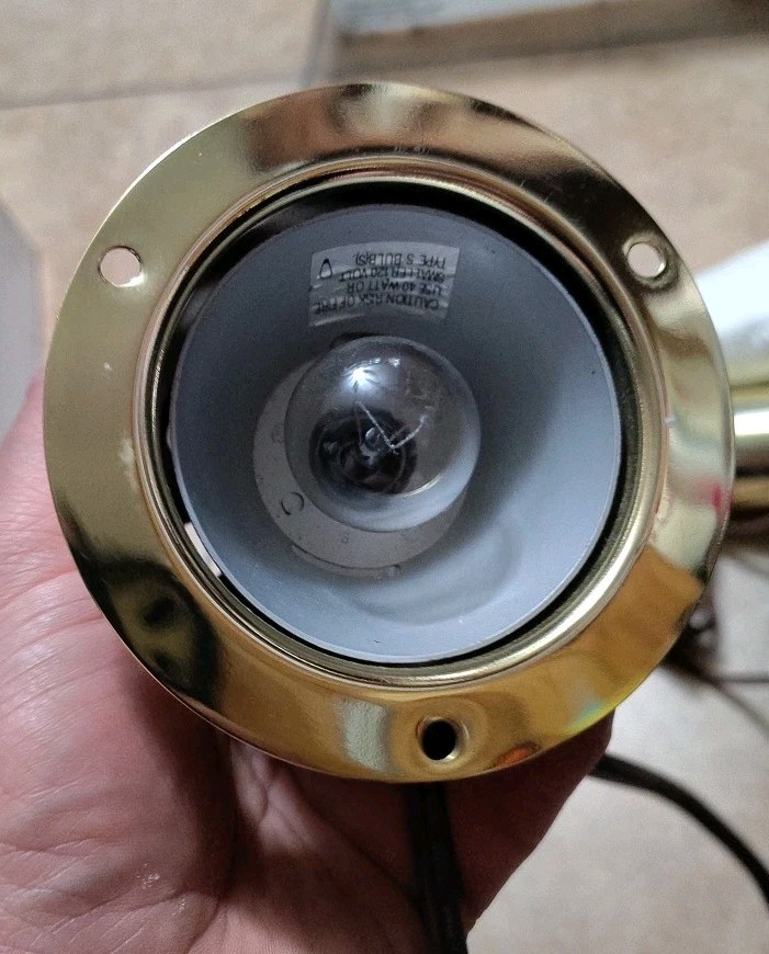 Vintage Original SPECIALTY LIGHTING FLANGE MOUNT CANISTER LIGHT POLISHED BRASS