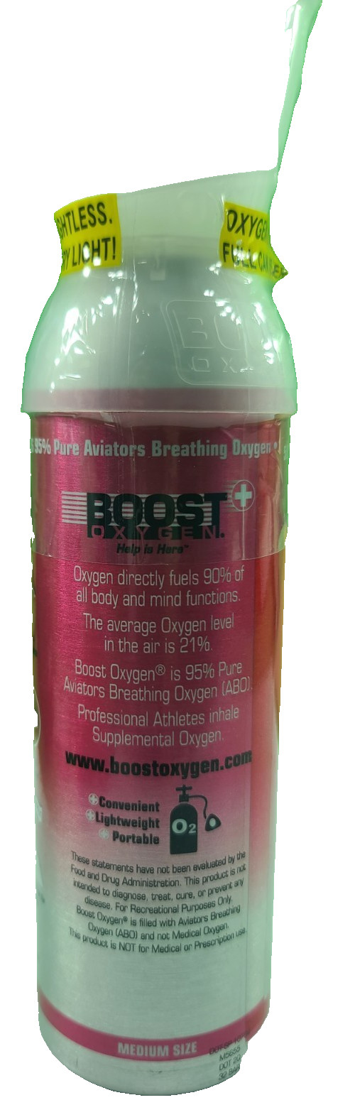 Boost Oxygen Medium Pink Grapefruit 5 Liter Canister Respiratory Balance