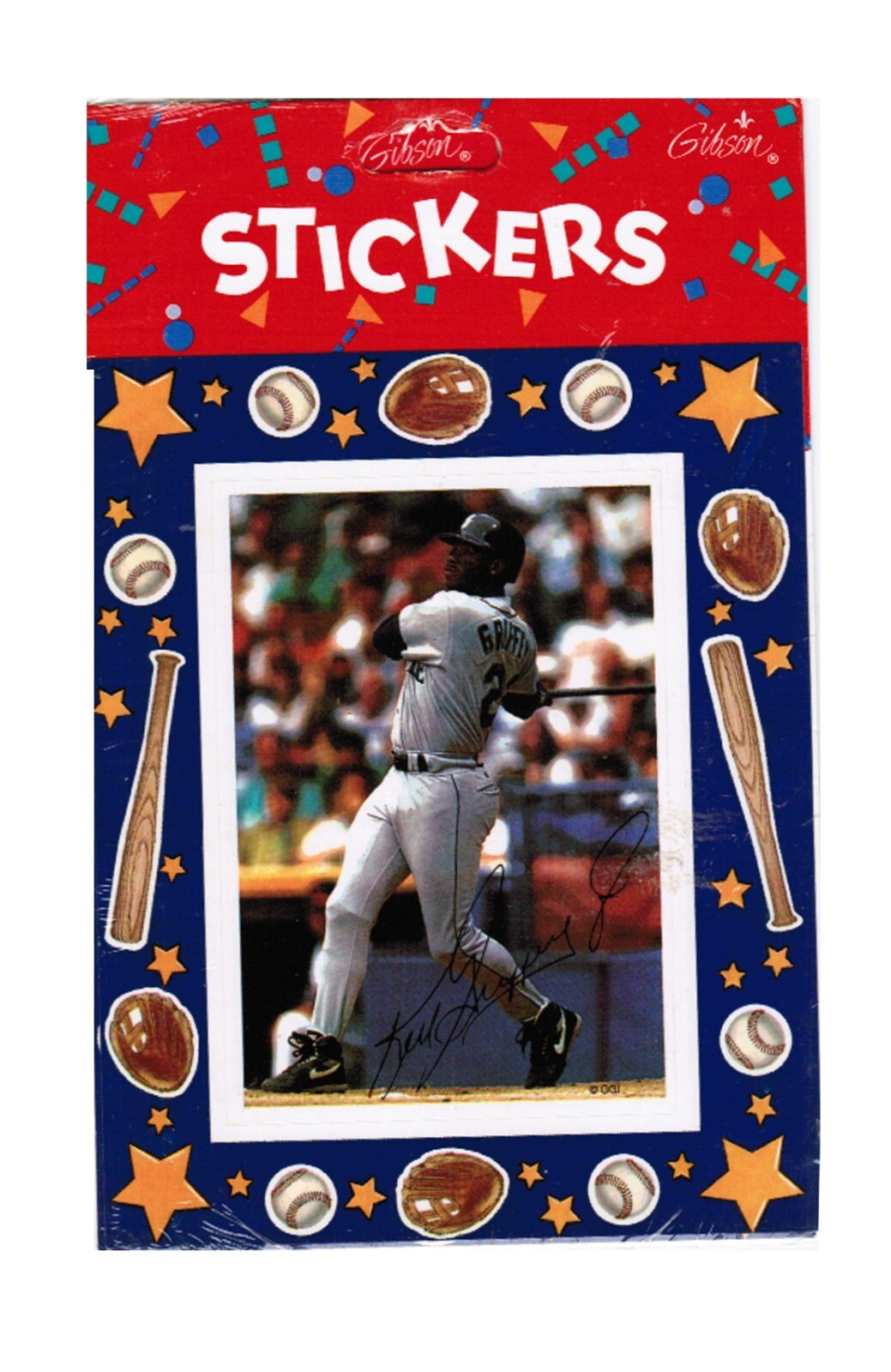 Ken Griffey Jr Baseball Frame & Photo Stickers 2 Sheets NEW Vintage Pack 1995