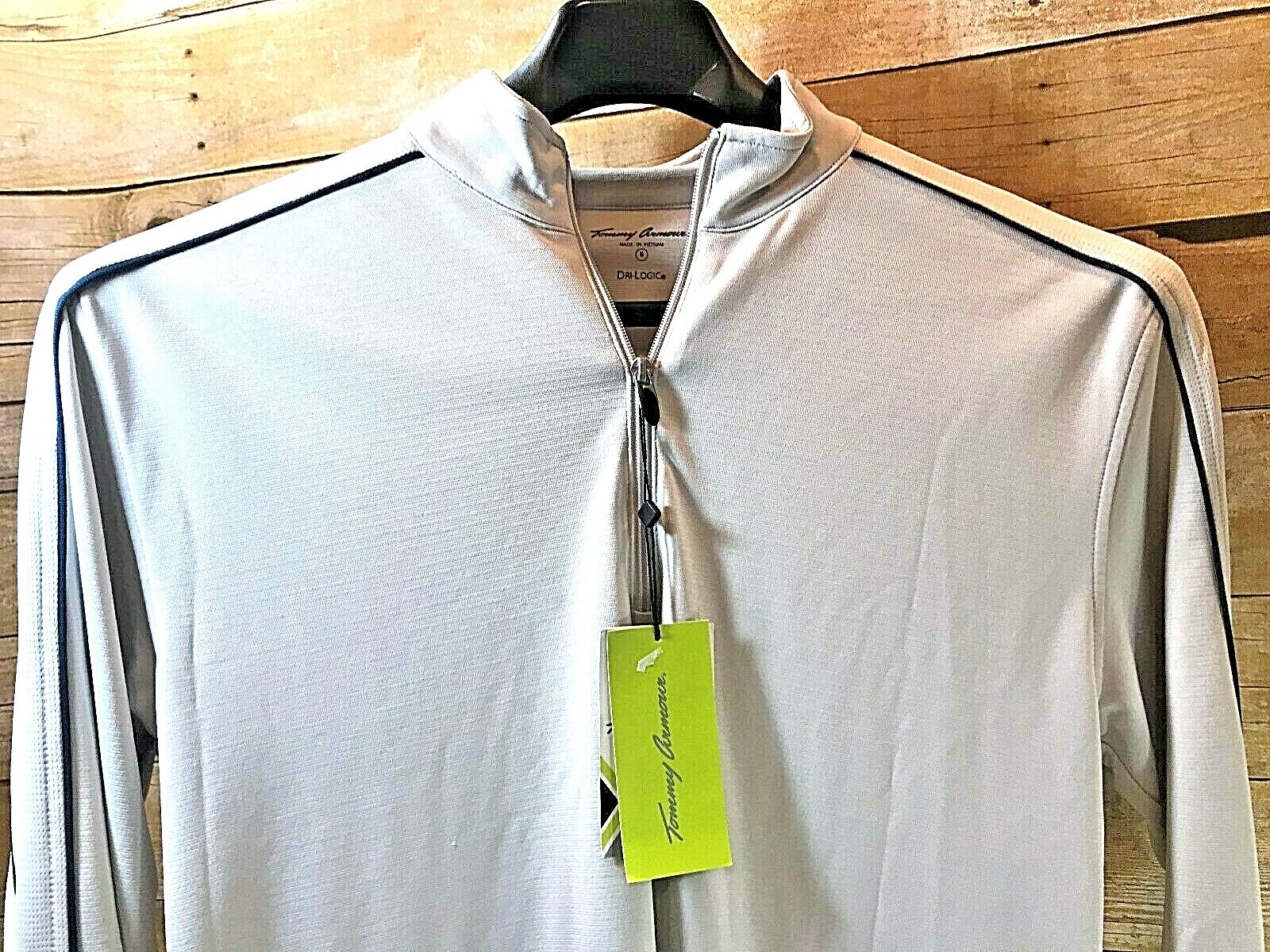 TOMMY ARMOUR DRI-LOGIC 1/4 ZIP LS GOLF JACKET BEIGE BLUE MEN'S S ⛳NWT⛳ $50