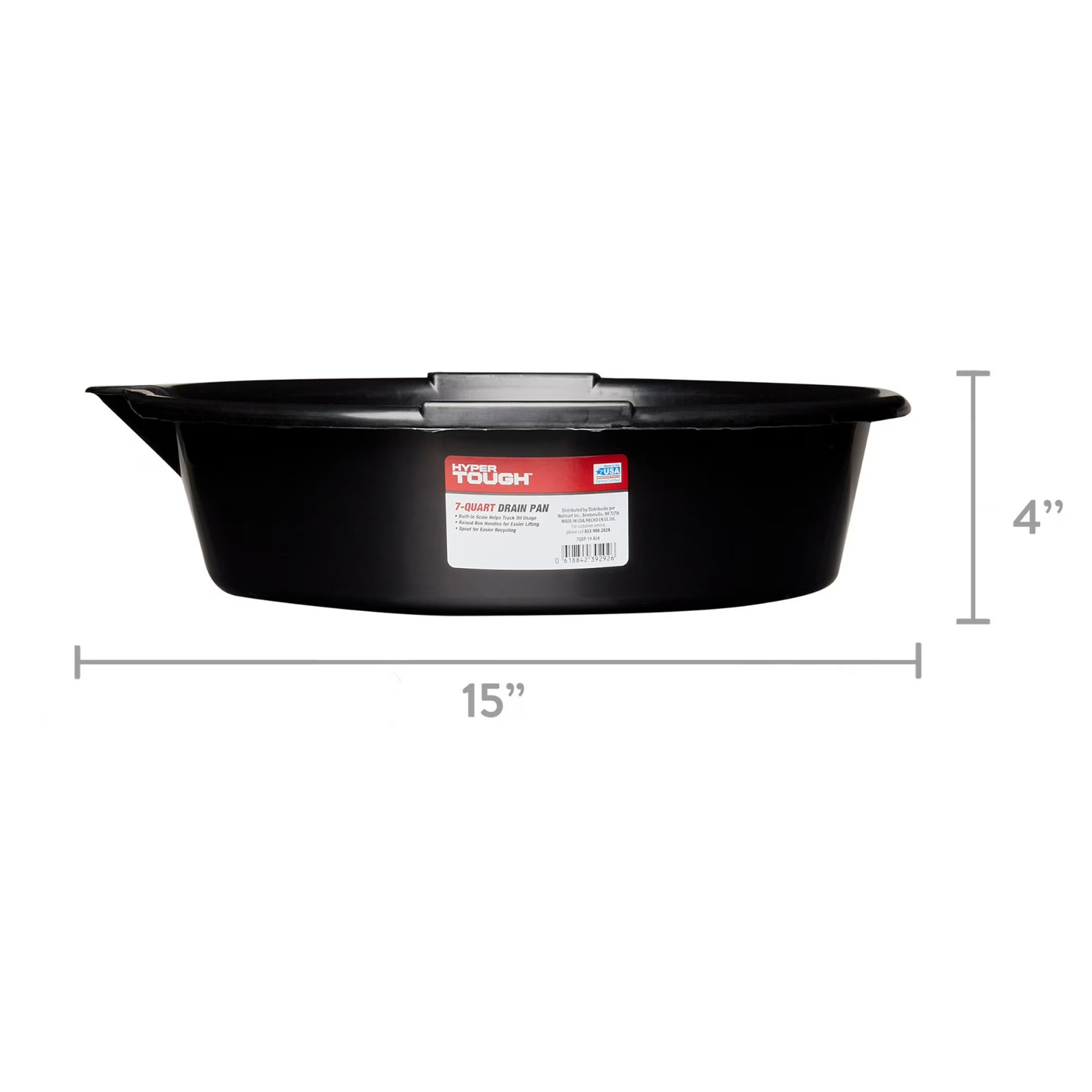 Hyper Tough 7 Quart Car Drain Pan with Integrated Scale and Spout