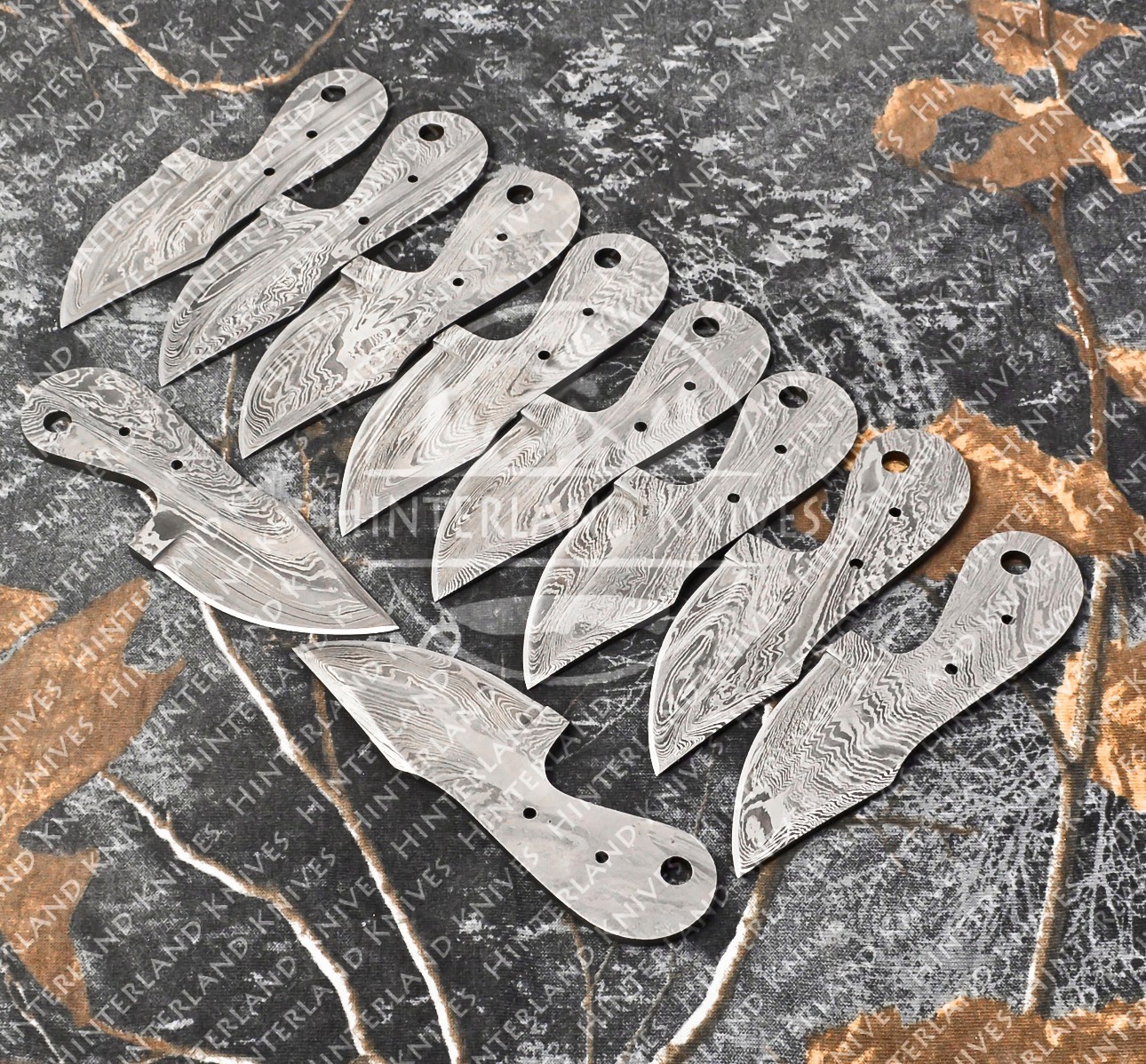 LOT OF 10 CUSTOM HANDMADE DAMASCUS STEEL BLANK BLADES FOR KNIFE MAKING SUPPLIES