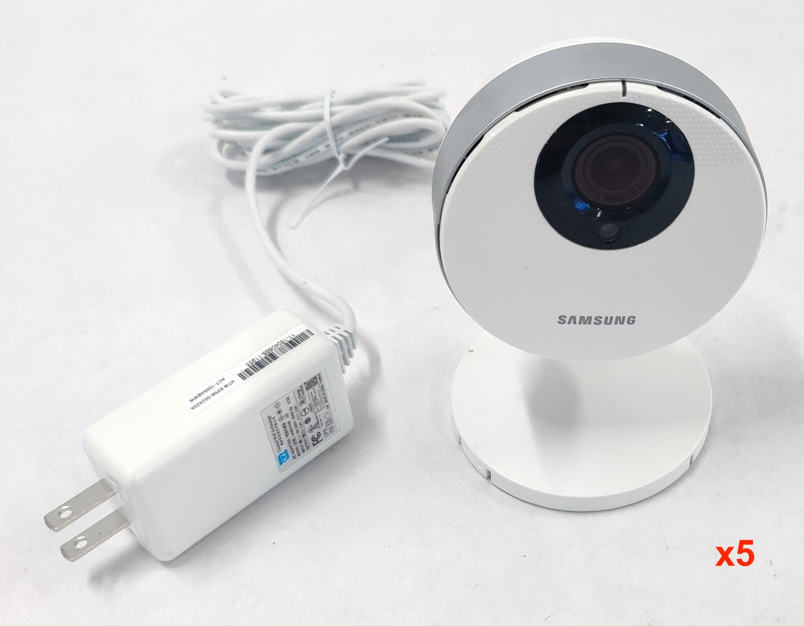 Lot of 5 Samsung SNH-P6410BN SmartCam HD Pro 1080p Wi-Fi Camera w/ Power Adapter
