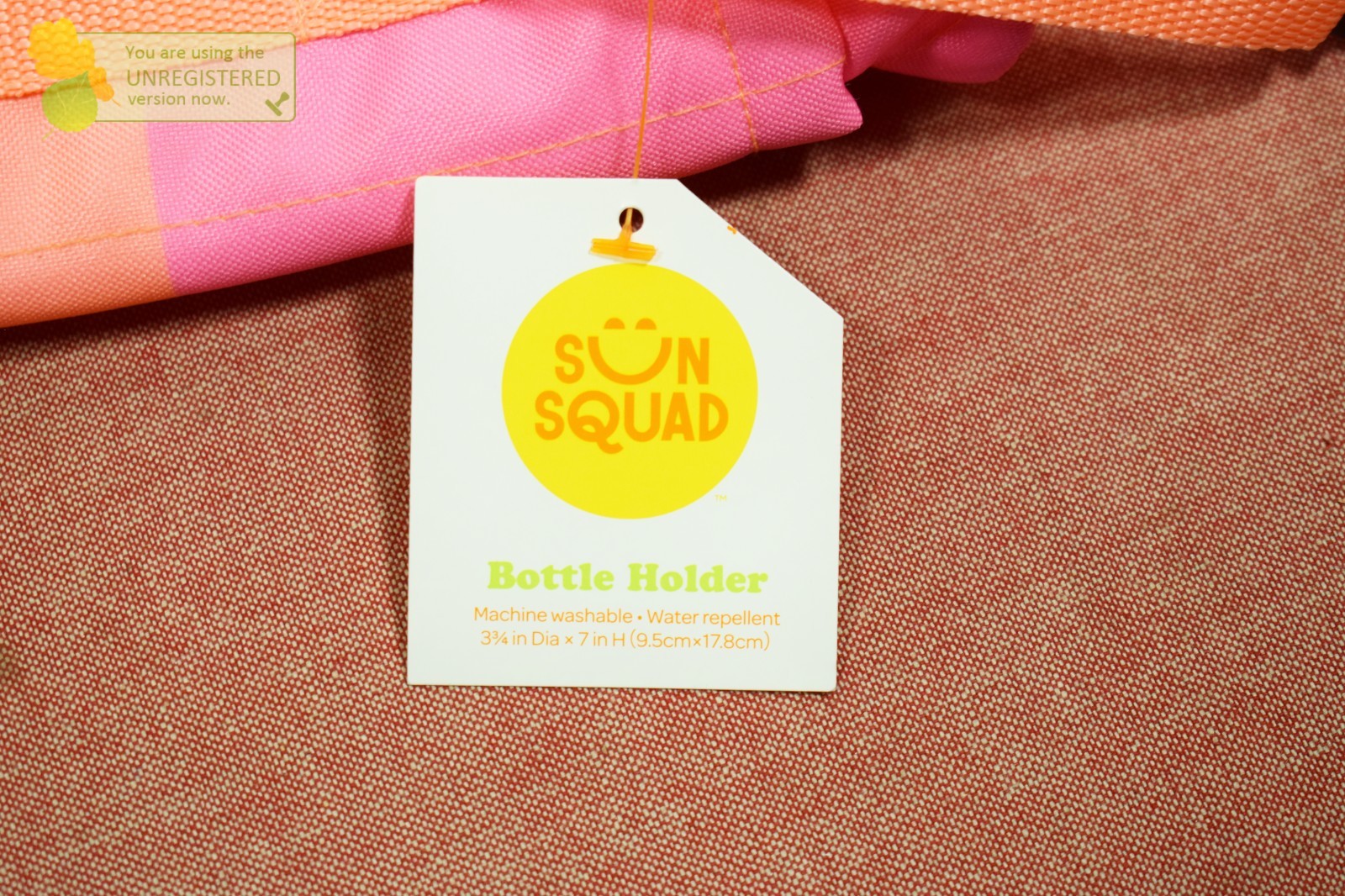 Sun Squad Colorblock Water Bottle Holder Pink/Orange
