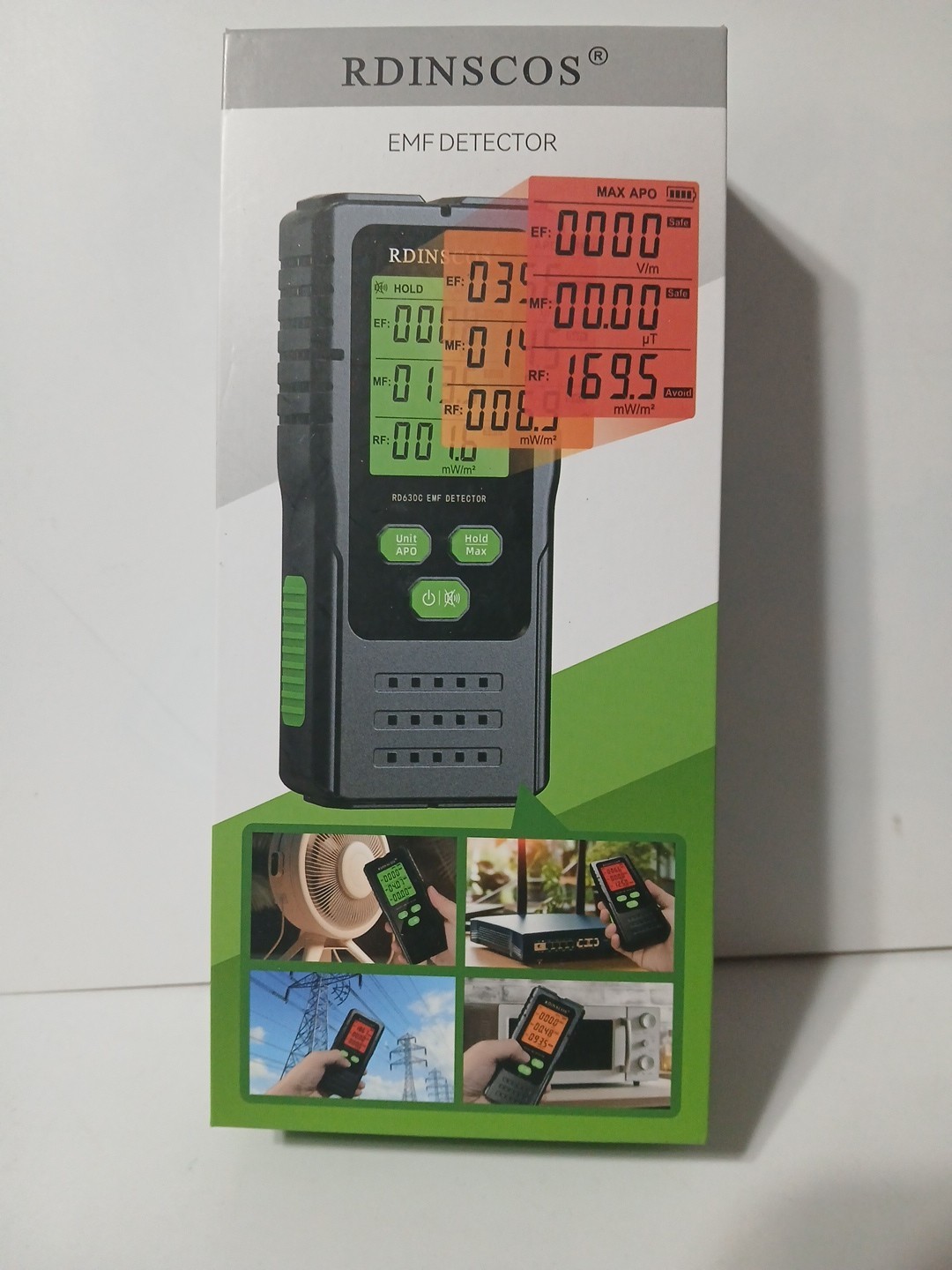 RDINSCOS EMF Detector Detect Types of Electromagnetic Radiation Field in 1 Meter