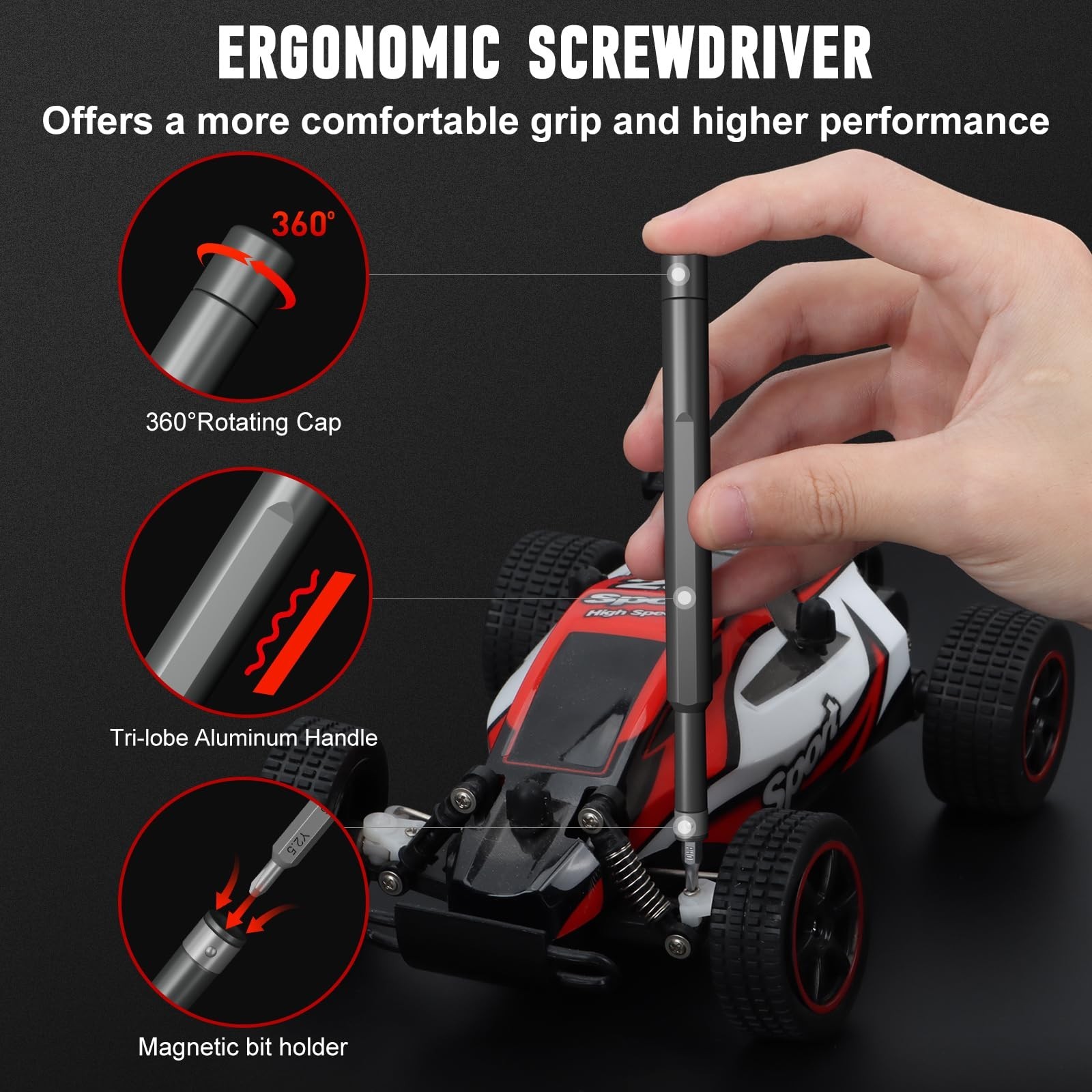 SHARDEN Precision Screwdriver Set, 60 in 1 Screw Driver Set Kit with Torx, Ph...