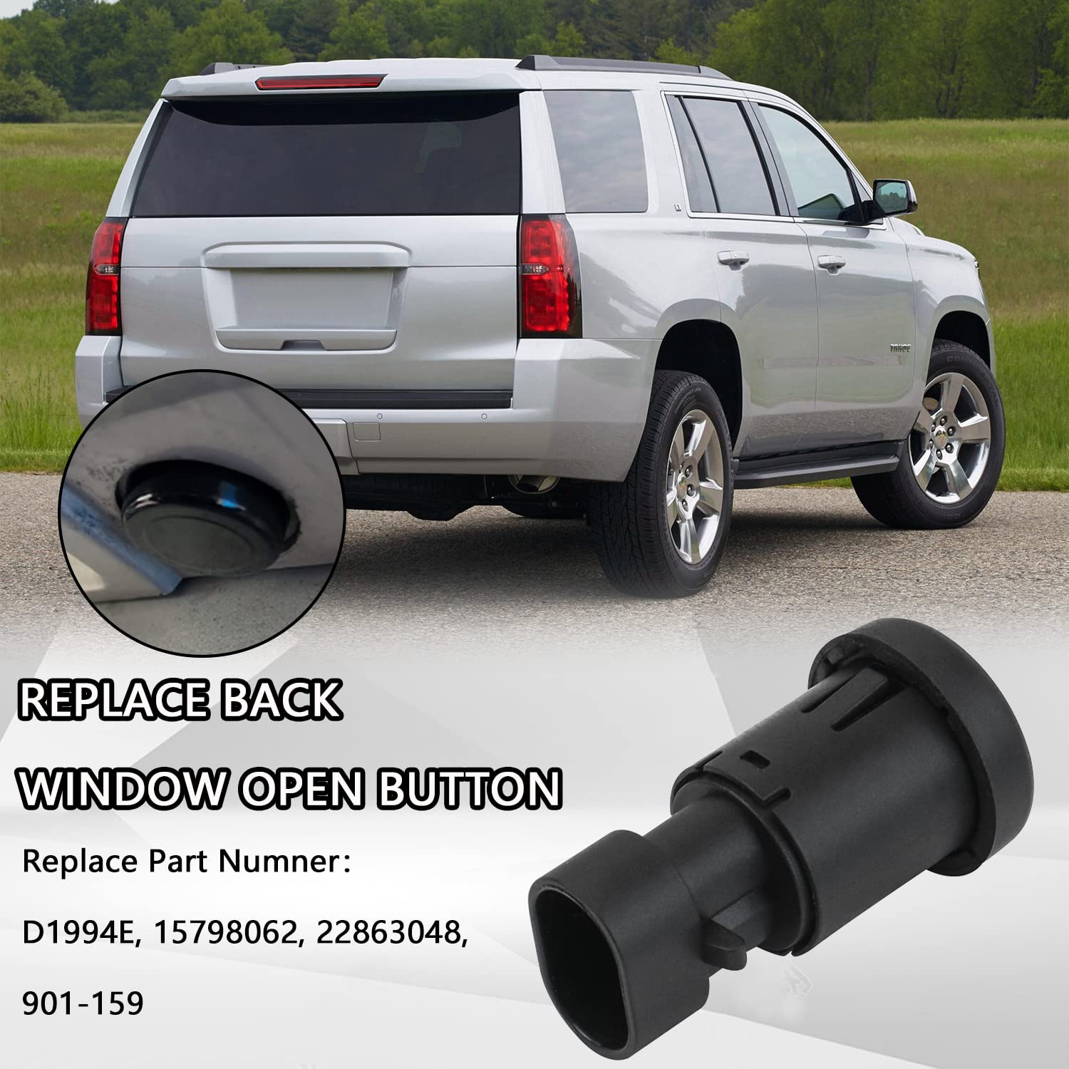 Rear Liftgate Window Glass Release Switch Button Compatible with 2007-2014 Chevy