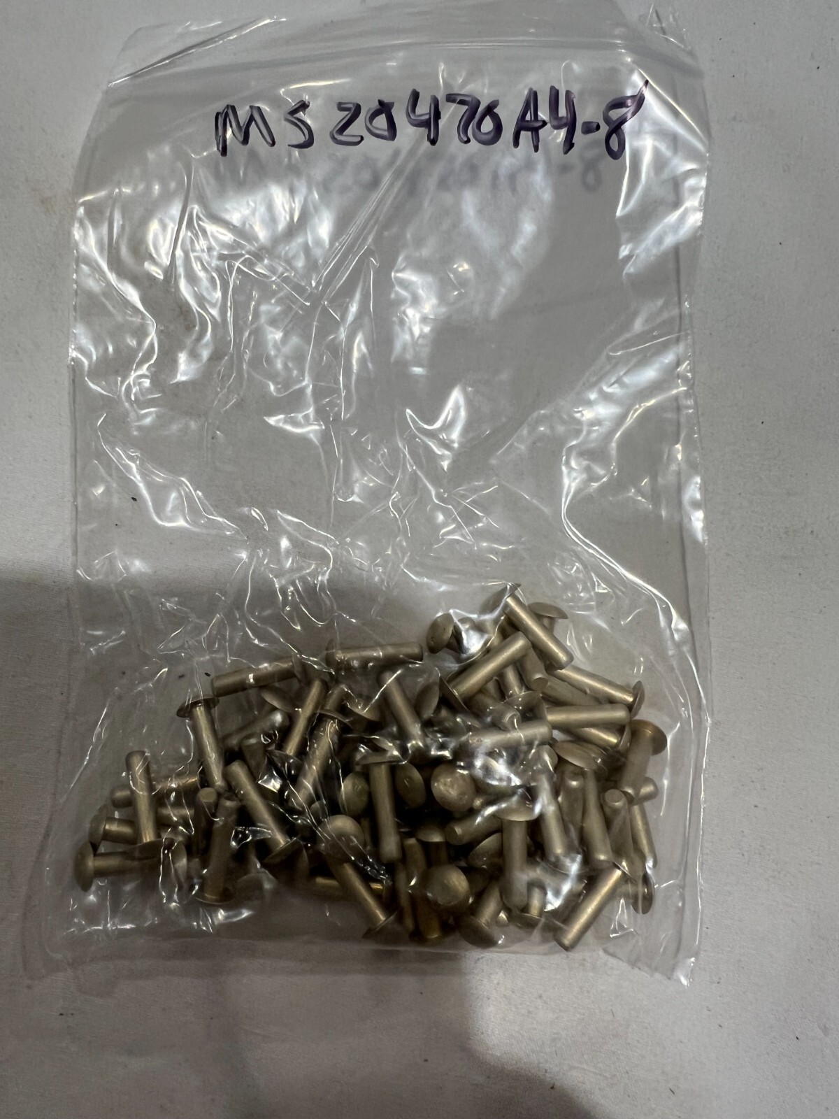New bag solid rivets P/N MS20470A4-8  .05 ounce