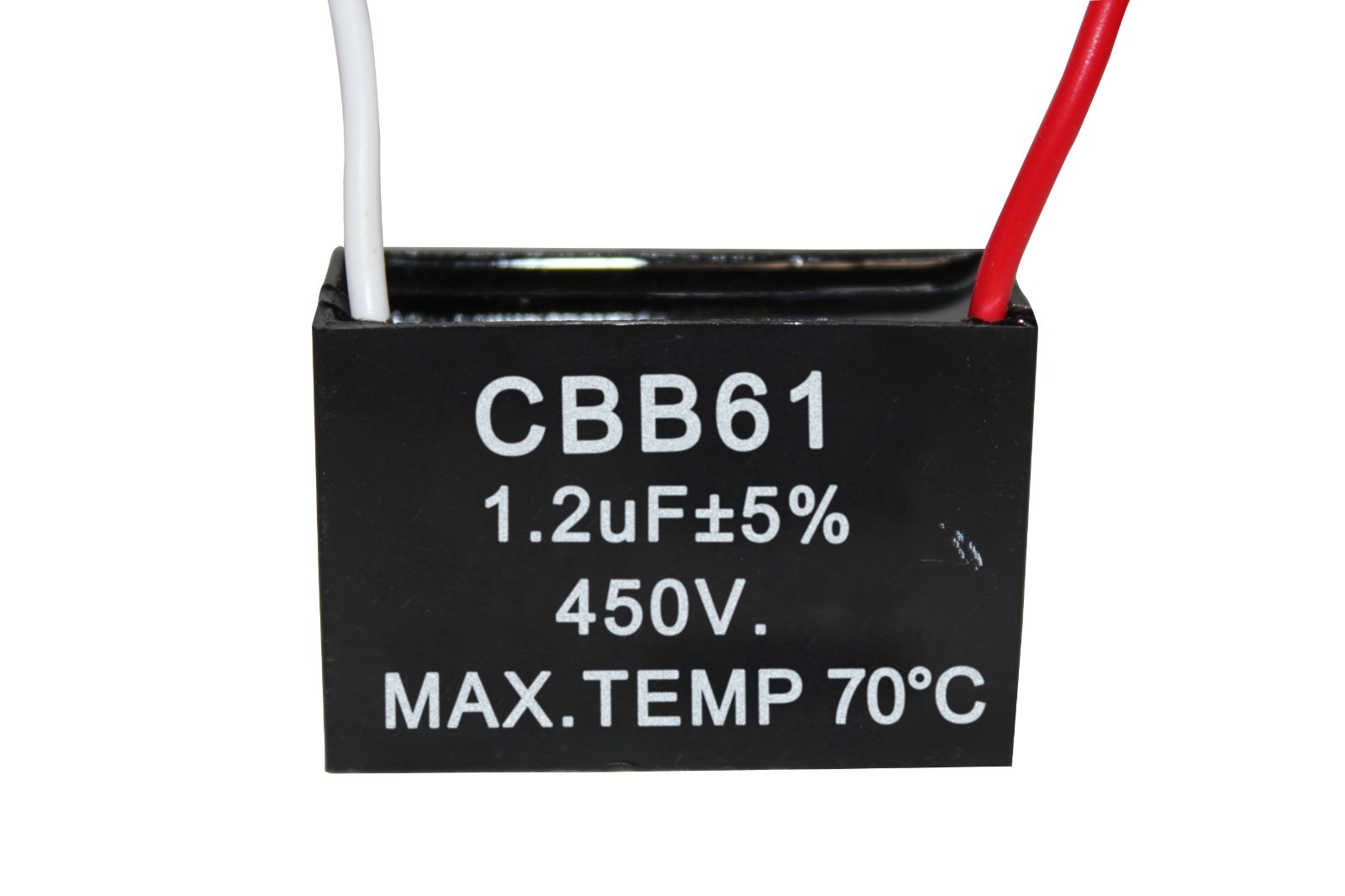 CBB61 450V 1.2UF Terminal Ceiling Fan Motor Running Rectangle Capacitor 2 wires