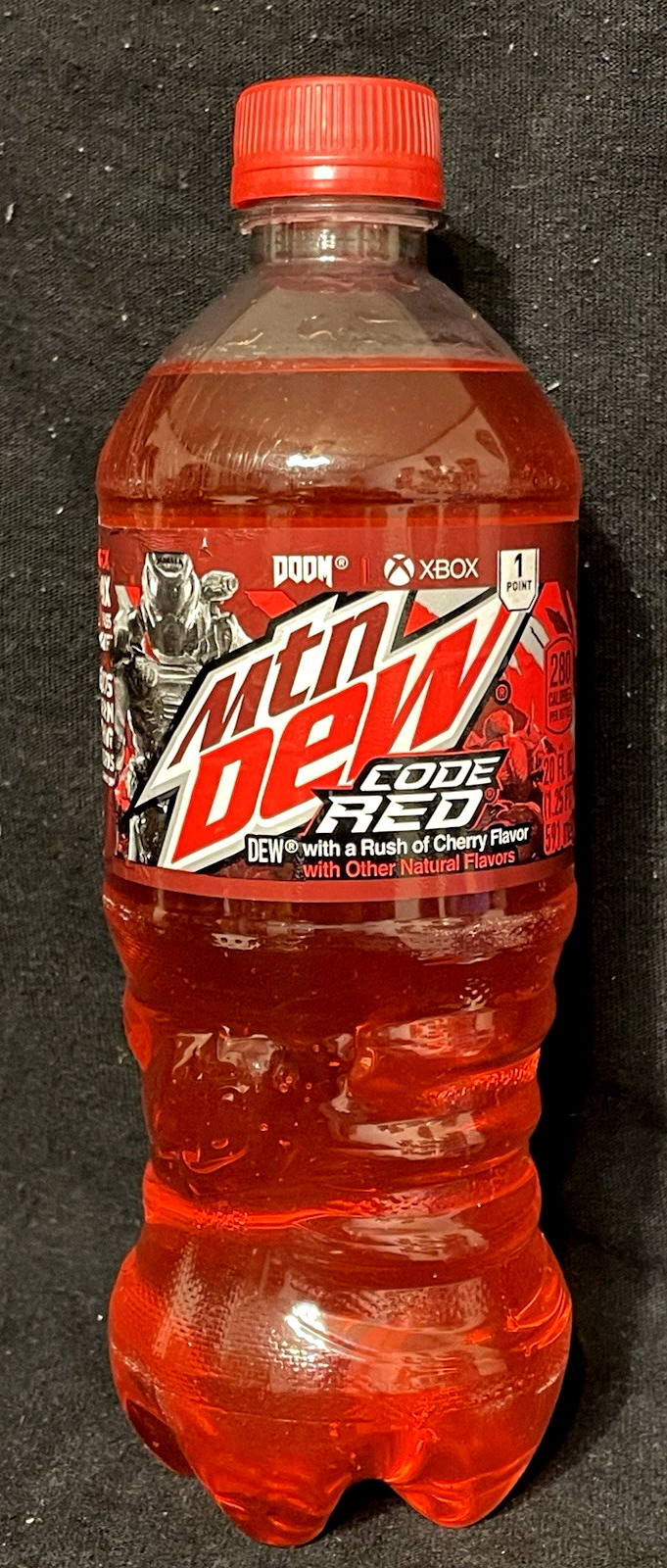 Mountain Dew Doom XBOX 2023 Code Red Discontinued Label Full 20 Oz Bottle New