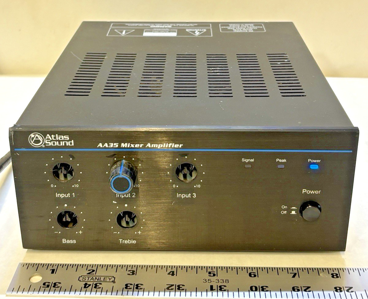ATLAS SOUND AA35 3-input 35-watt mixer amplifier Paging Background Music Etc.