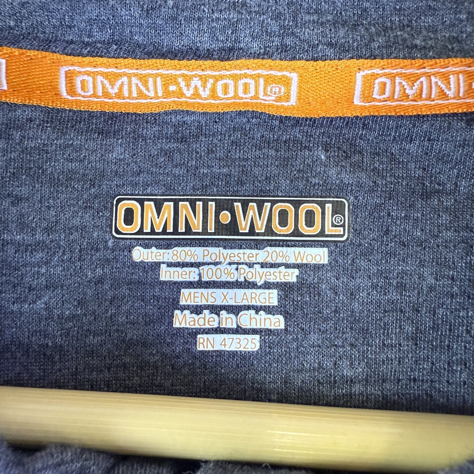 Omni-Wool Mens 1/4 Zip Pullover Size XL Gray Wool Blend Base Layer Gorp Outdoors