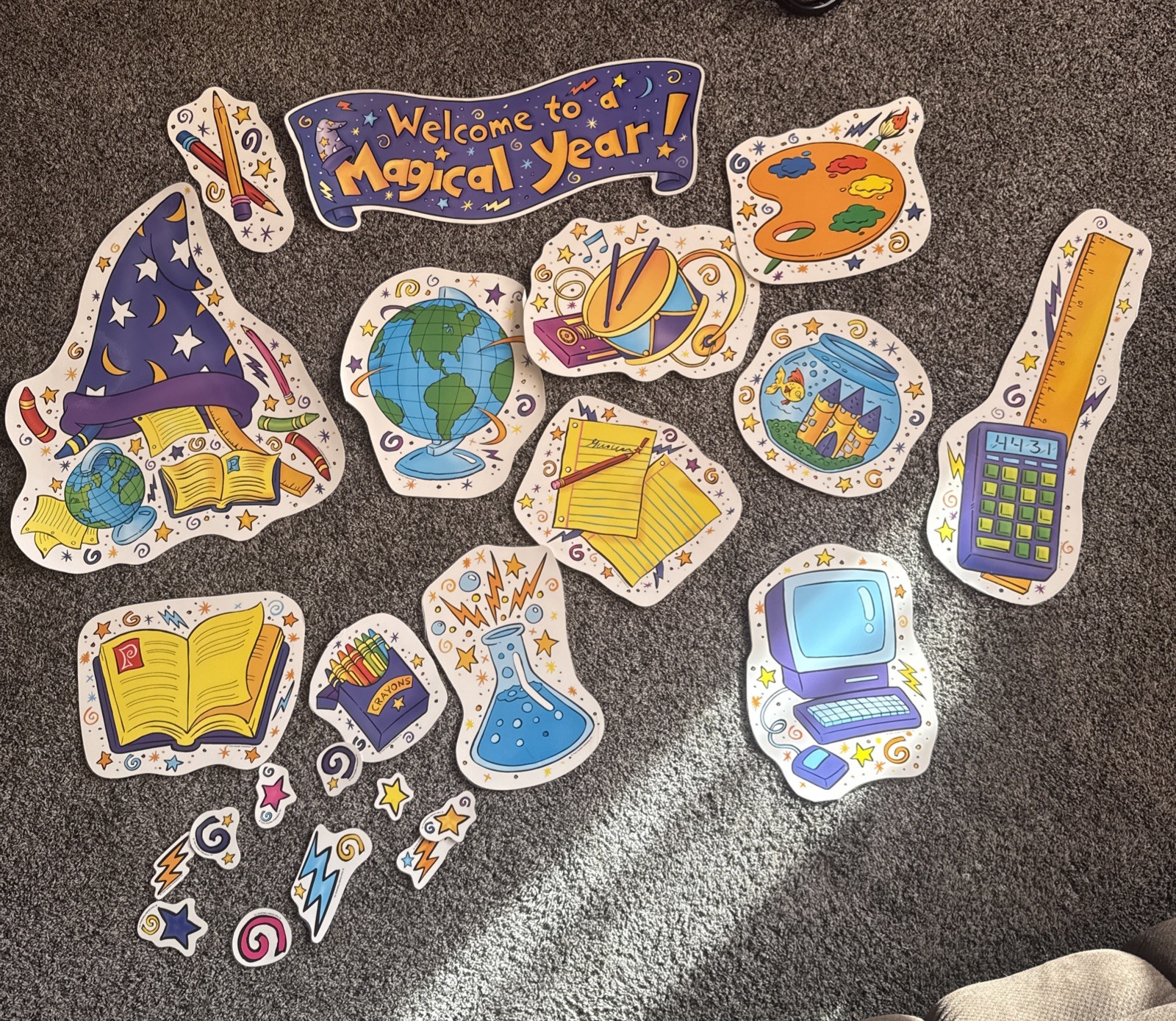 Magical Year Bulletin Board set of 23 pieces (teacher posters) Laminated