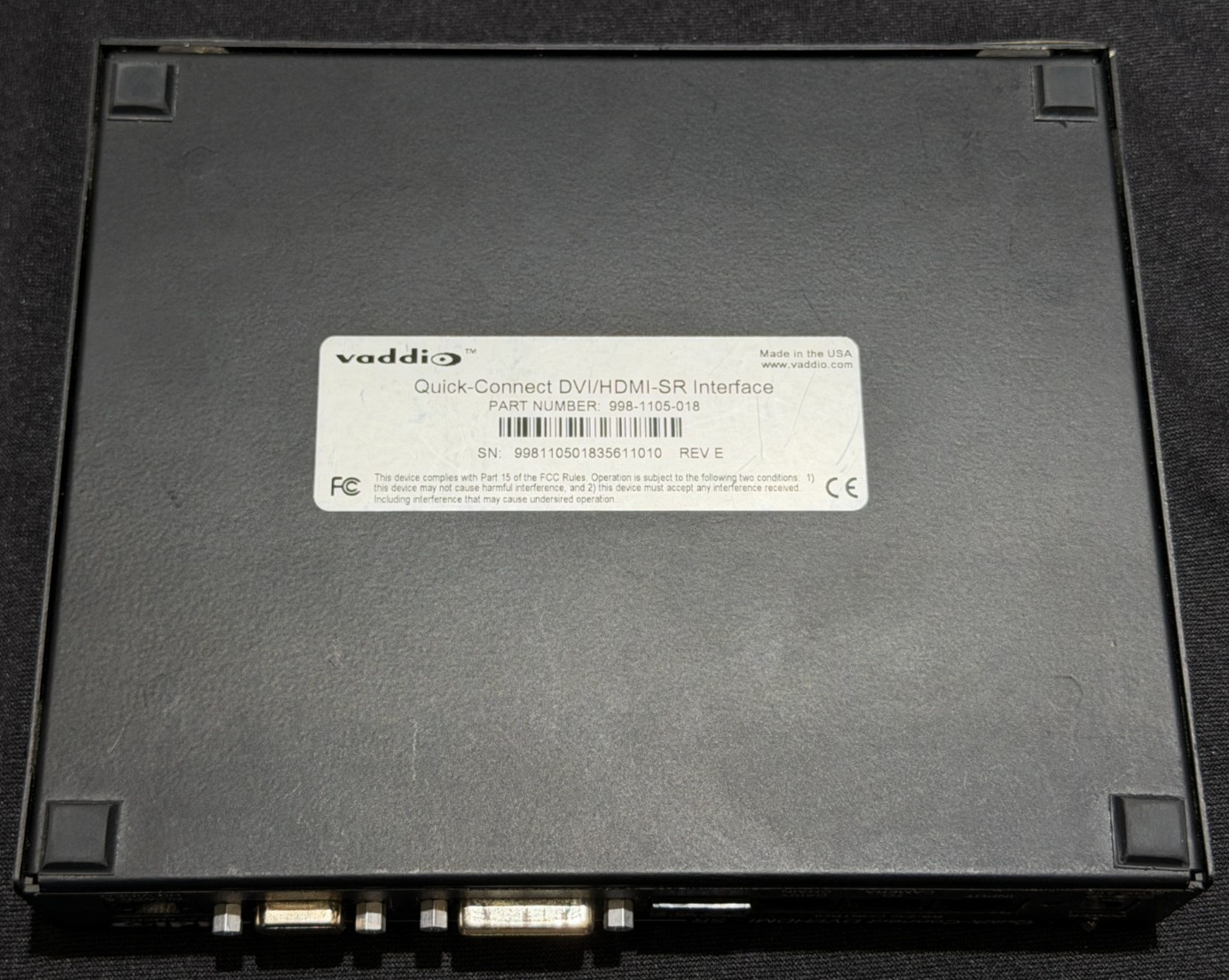 Vaddio Quick-Connect DVI/HDMI-SR Interface 998-1105-018 NICE!!!*