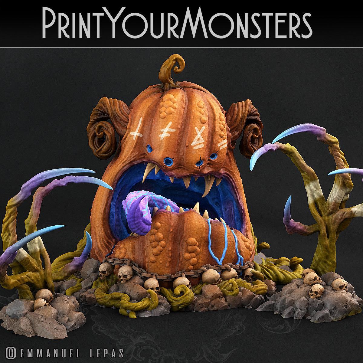 3D Printed Print Your Monsters Giant Pumpkin Ogre Attack Pack II 28mm - 32mm D&D