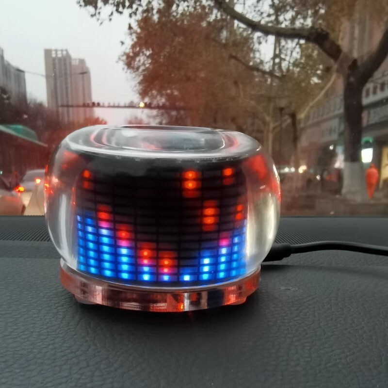 Crystal Car Music Spectrum Rhythm Light Voice Controlled Full Color Decoration