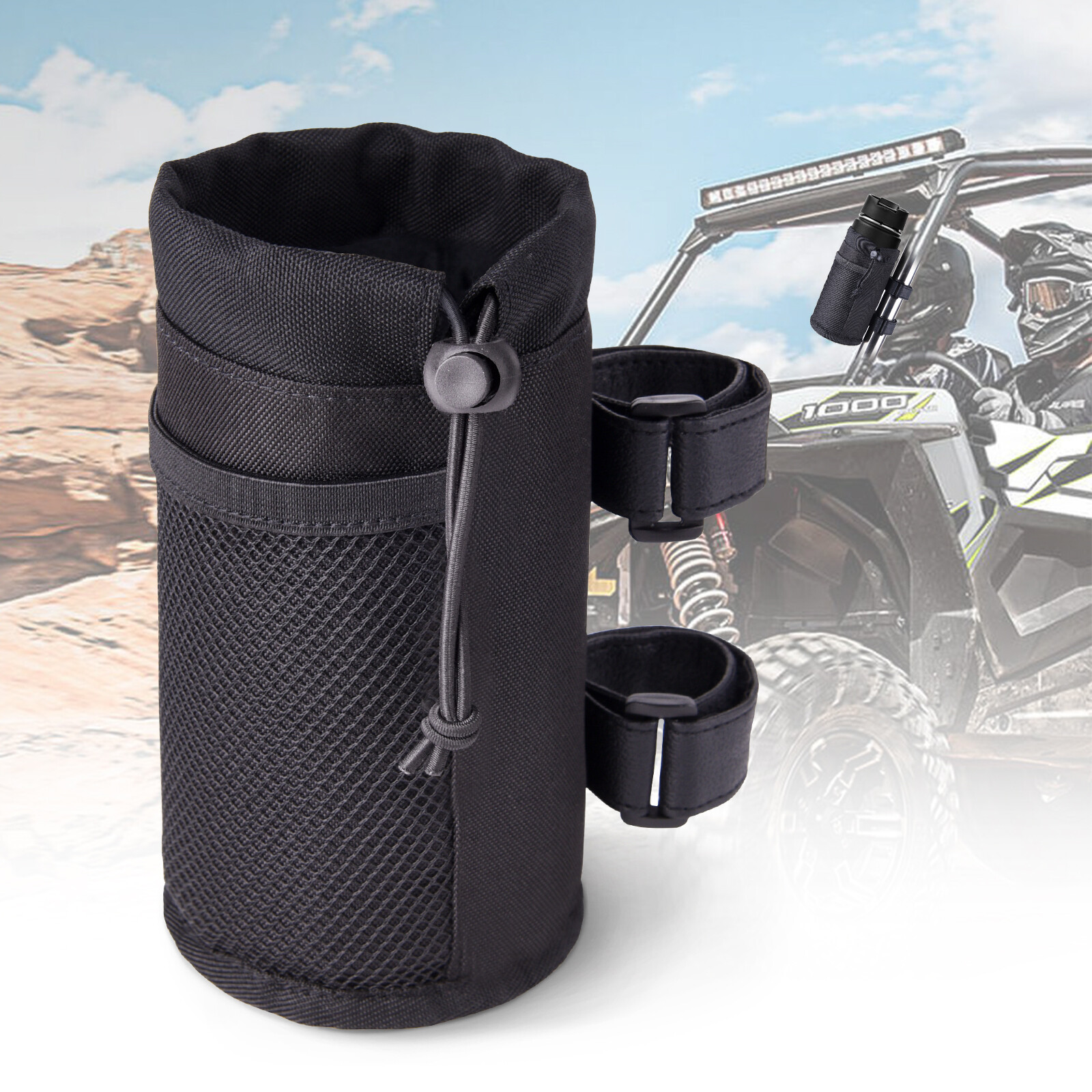 1xUTV Roll Bar Cup Holder Beverage 12-24oz Drink Holder for Polaris RZR ATV Bike