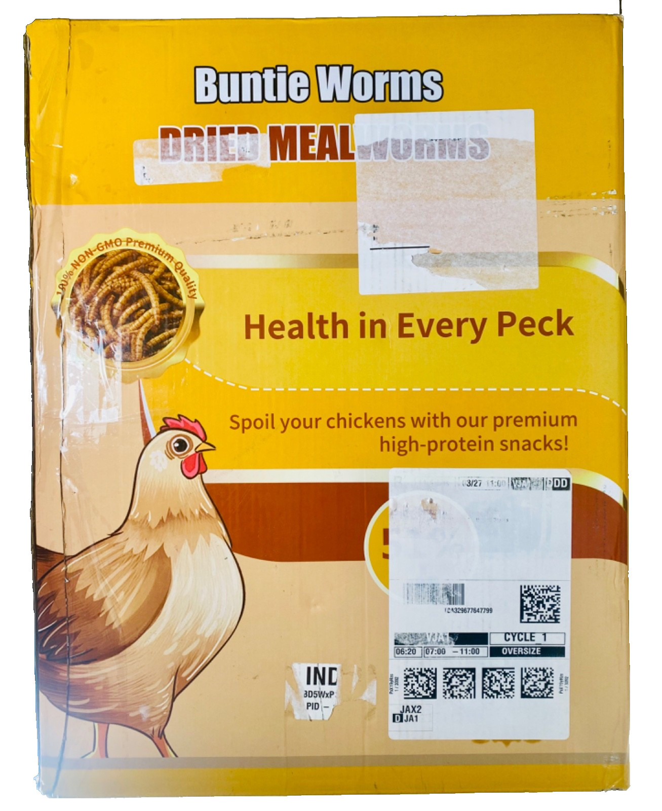 Buntie Worms DRIED MEALWORMS, 10 lbs, Snack for Chickens, NON GMO FREE S+H