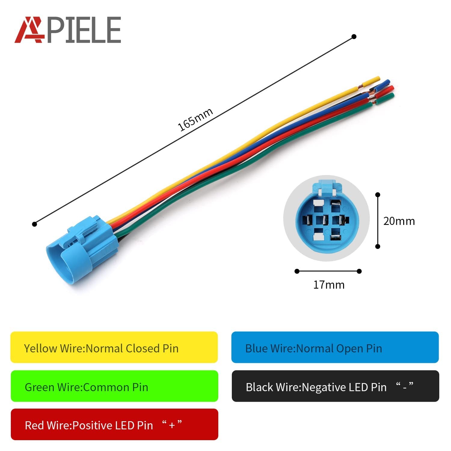 APIELE 19mm 12V Momentary Speaker Horn Push Button Toggle Black Shell-Blue
