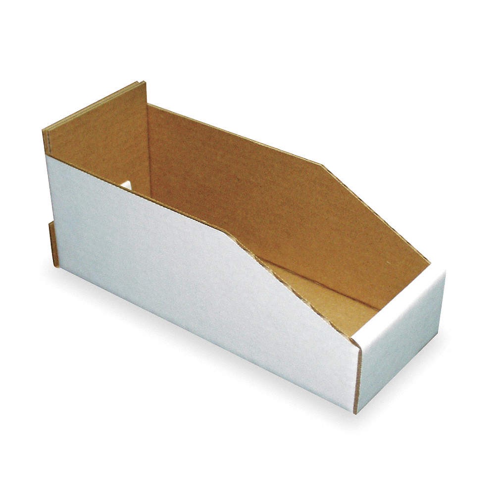 PACKAGING CORPORATION OF AMERICA 1W767 PK 25 Corr Shelf Bin,White,Cardboard,4 3/