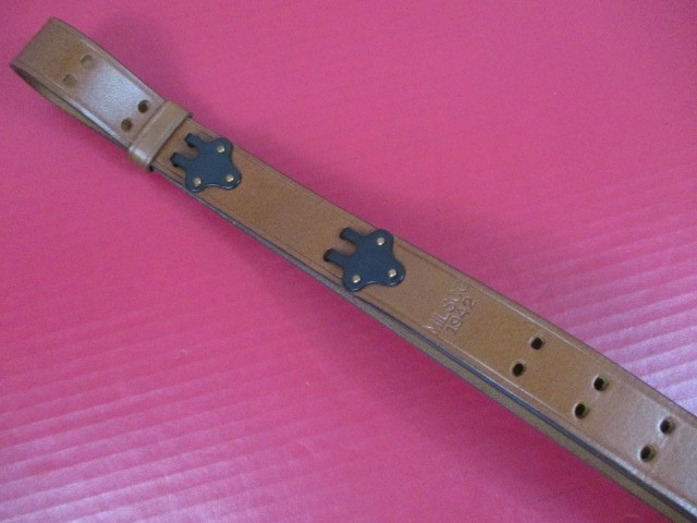 WWII Era US ARMY M1907 Leather Sling for M1 Garand Rifle - Dated 1942 - Repro