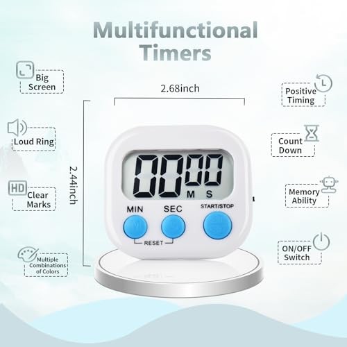 Pack Digital Kitchen Timer Magnetic Digital Timer with 4 Pink,blue,green,white