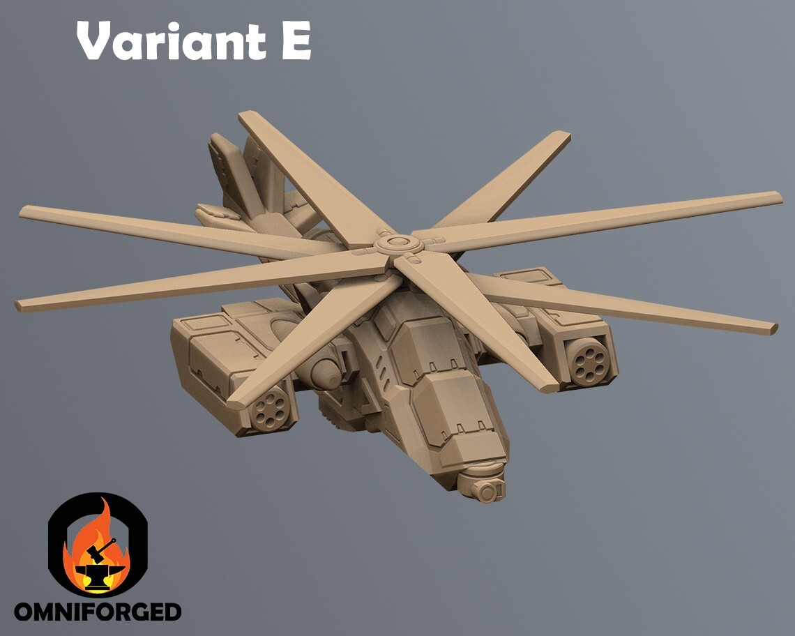 Balak VTOL Mini Helicopter MWO Vehicle Miniature Mech Compatible with Battletech