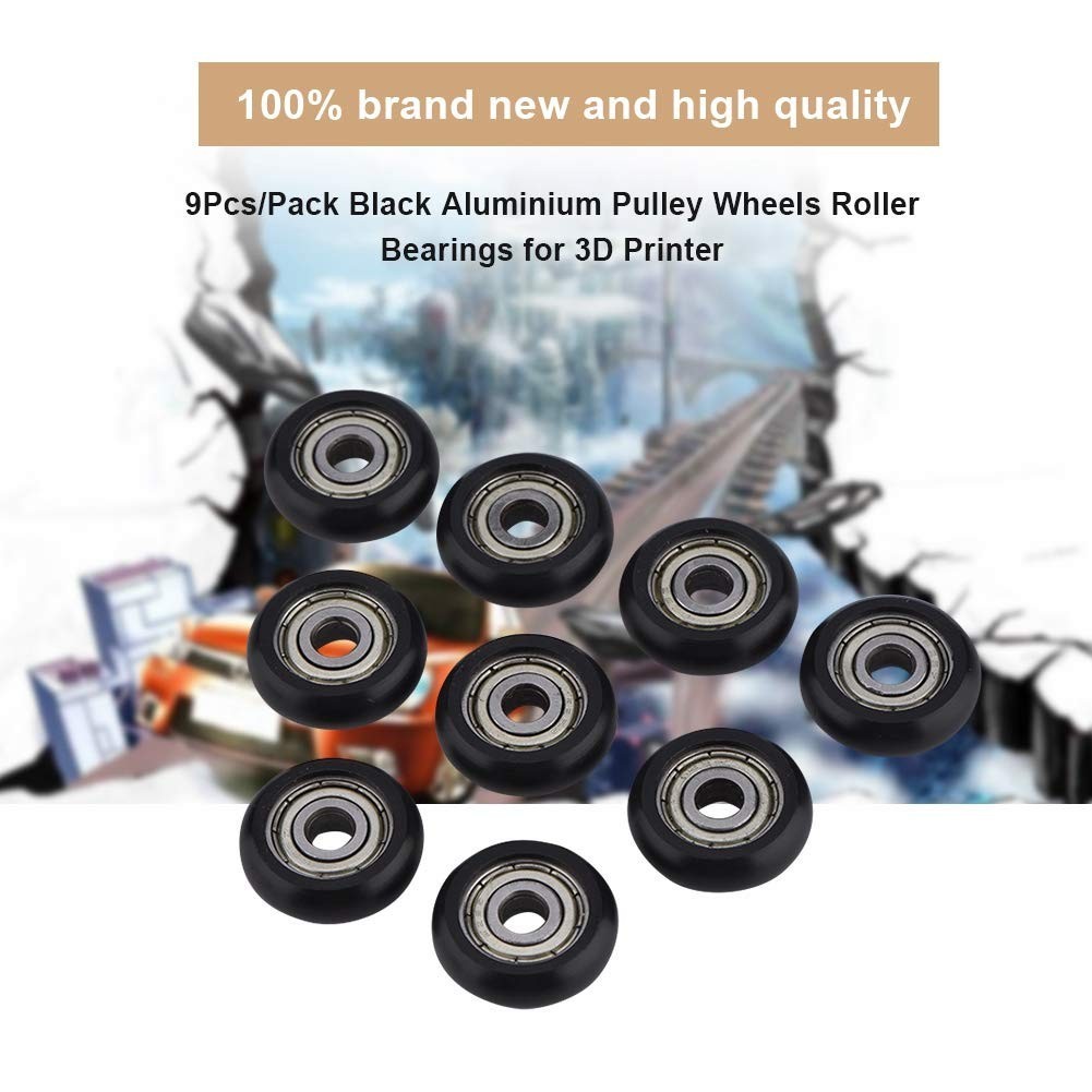 9 Pcs 3D Printer Plastic Pulley Linear Bearing Aluminium Pulley Wheels Roller...