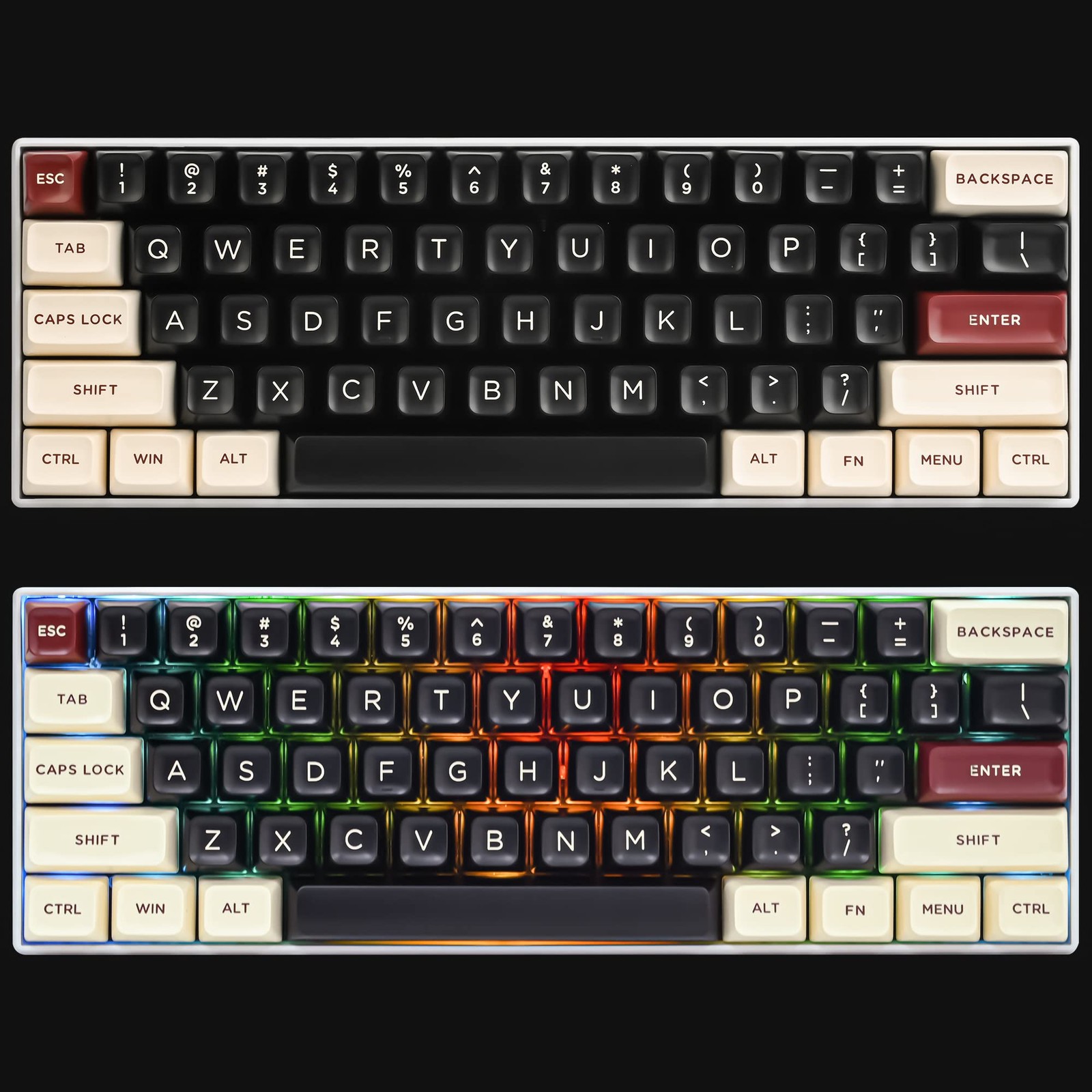 Rome Retro PBT Keycaps 150 Keys ASA Profile Double Shot ISO ANSI MX Set