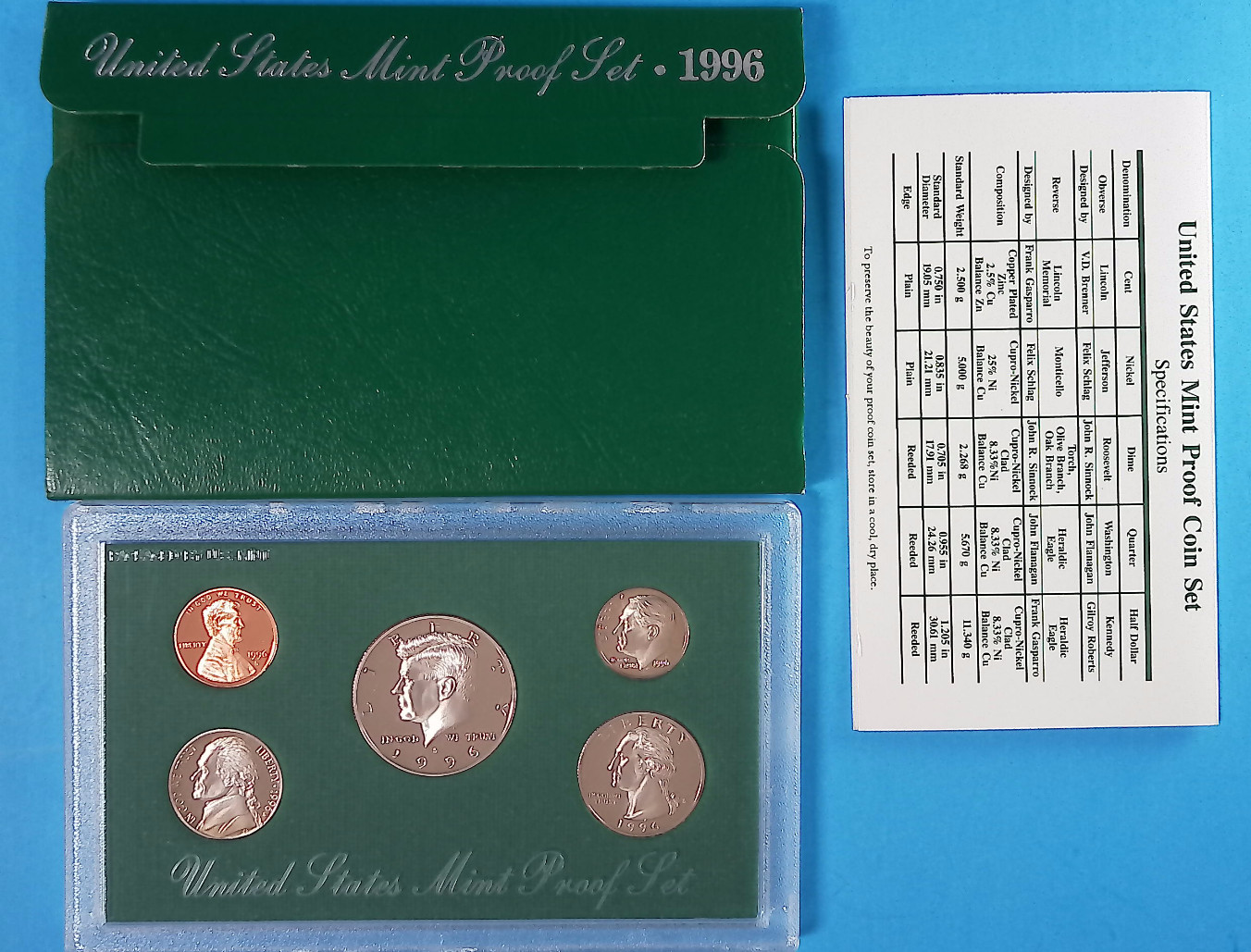 1996-S United States Mint Proof Set 5-Coins