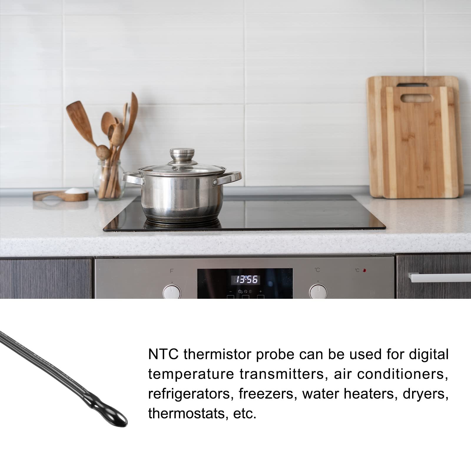 NTC Thermistor Probe 10K 3.3ft Waterproof Epoxy Temp Sensor Transmitter