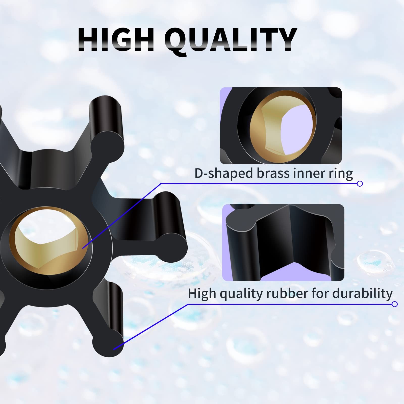 5 Pack Utility Pump Replacement Impeller for Water Small, Brass