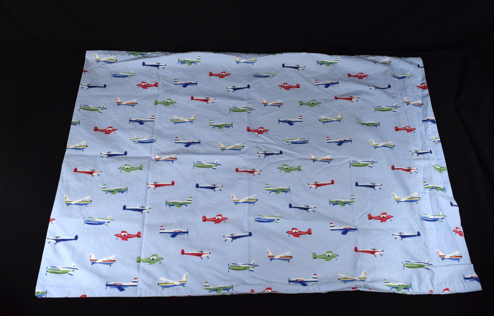 Pottery Barn Kids One Standard Pillowcase Airplanes Blue