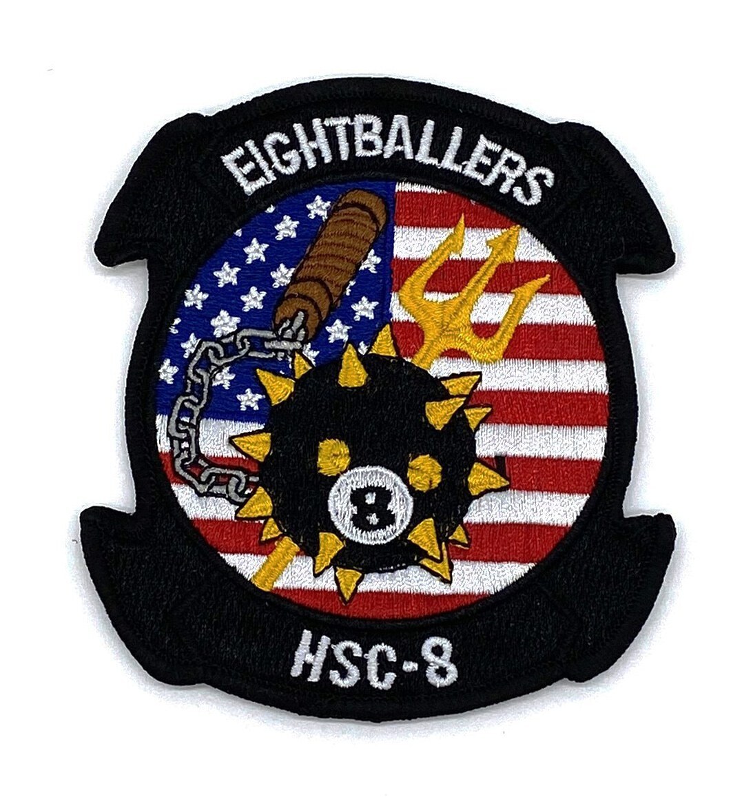 HSC-8 Eightballers Squadron Patch US Flag – With Hook and Loop, 4.25″