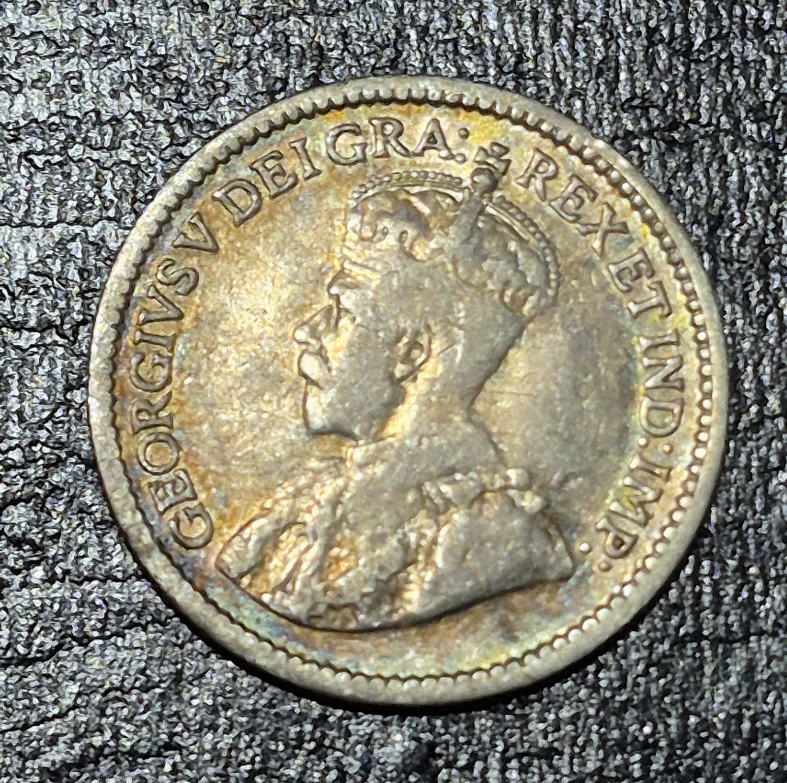 CANADA 1912 Silver 5 Cents coin, George V