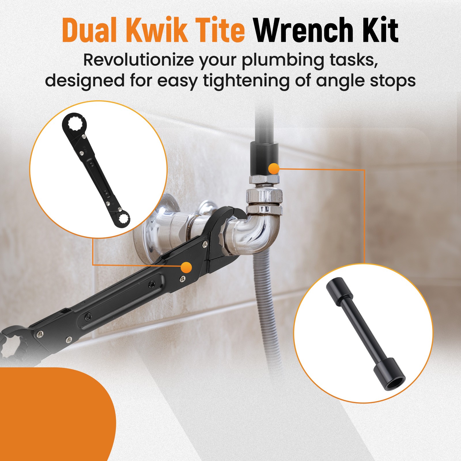 Plumbing Tools Angle Stop Angle-on Wrench Kit for Profession Plumber Wrench Kit