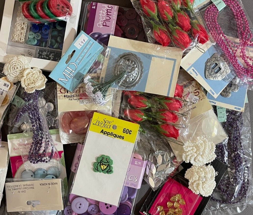 $1+ BUTTONS BEADS EMBELLISHMENTS CHARMS SEQUINS TRIM SUPPLIES BUILD YOUR OWN LOT
