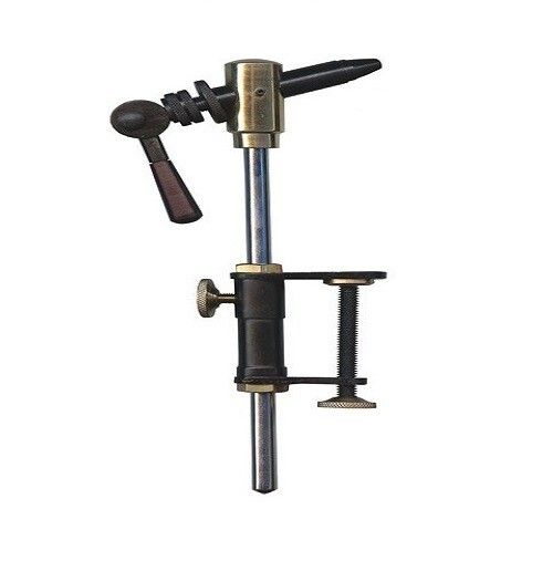 Stainless Steel & Brass Leo Fixed Angled Head Fly Tying Vice with Clamp