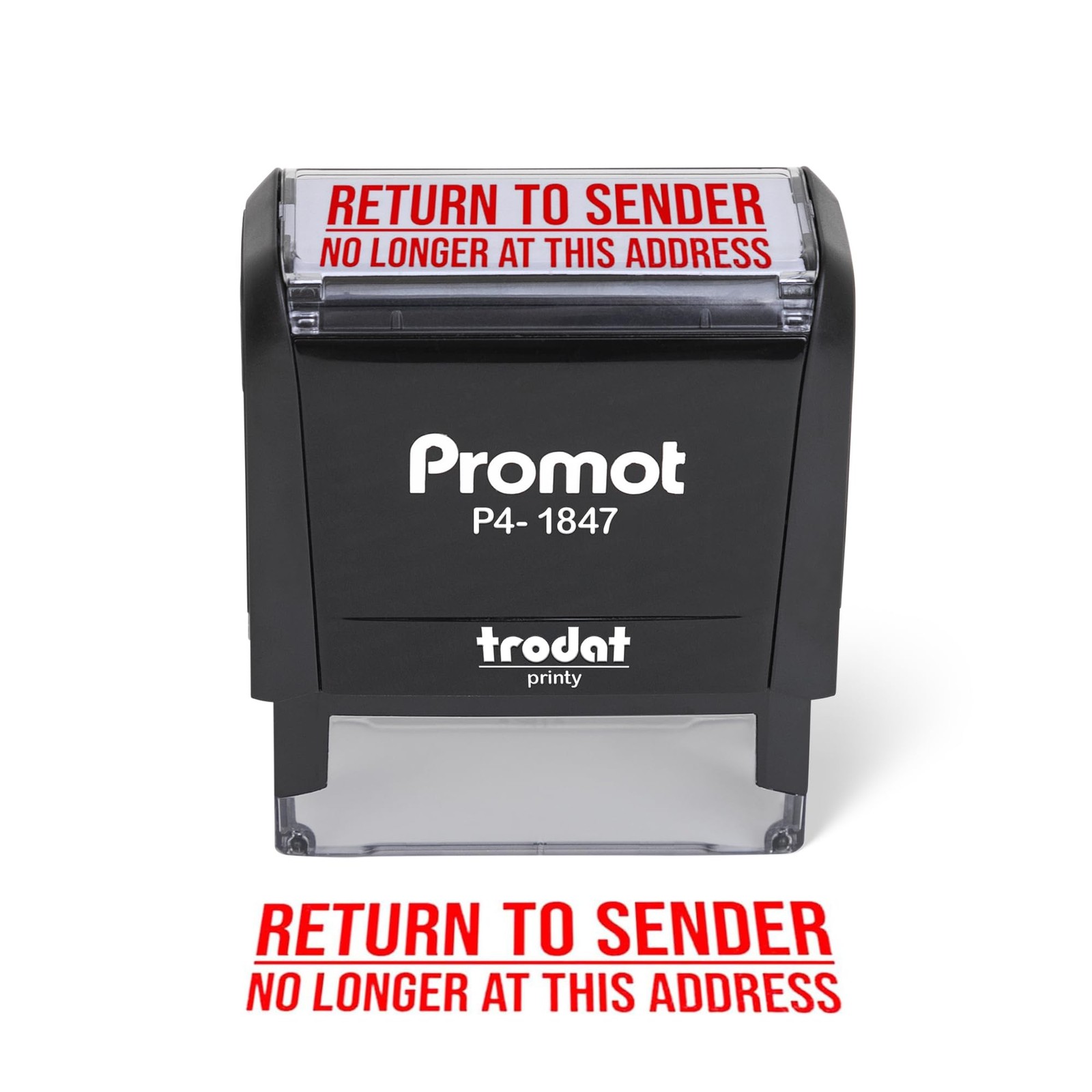 Return to Sender No Longer at This Address -Inking Stamp - Red Ink Envelope S...