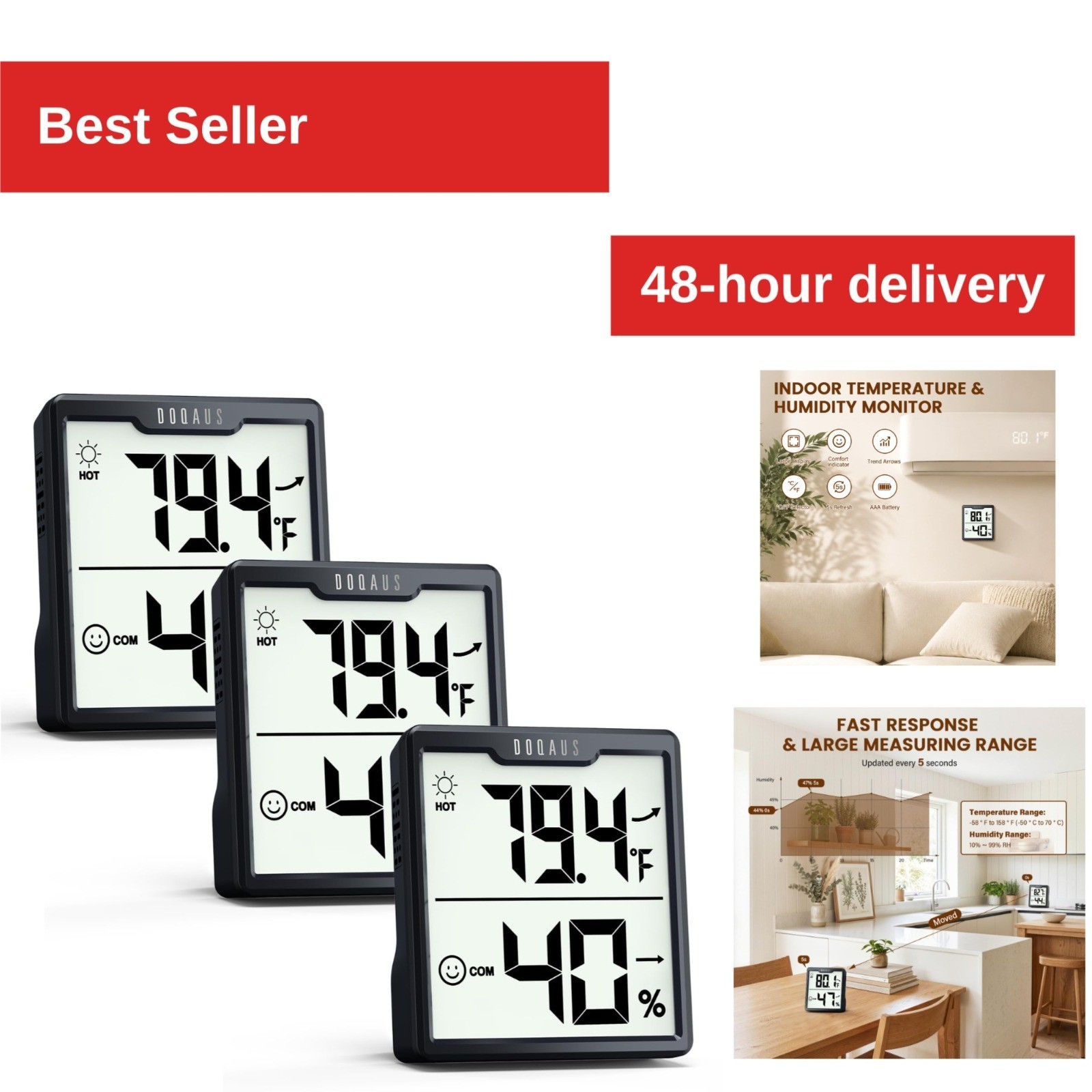 DOQAUS Digital Hygrometer Indoor Thermometer - Accurate Humidity Meter