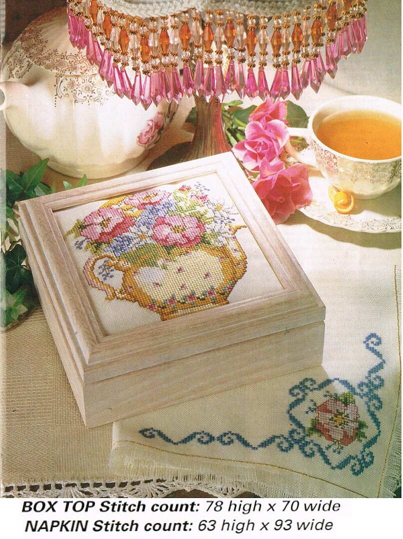 FLORAL TEA TIME  CROSS STITCH PATTERN ONLY  GU - QUQ