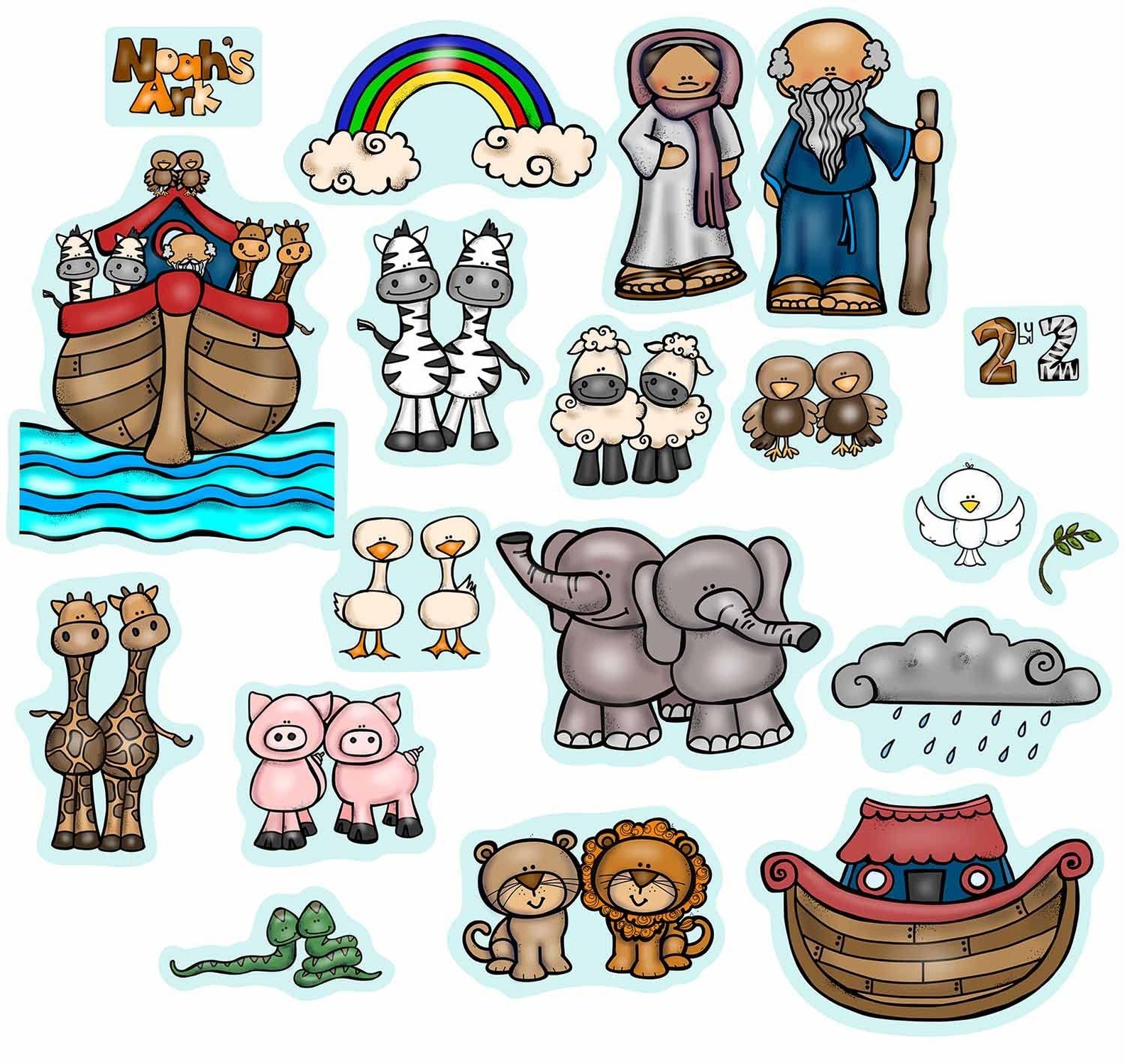 Noah's Ark Felt Story Set Bible Flannel Board Stories 20 Pieces Activity Page...